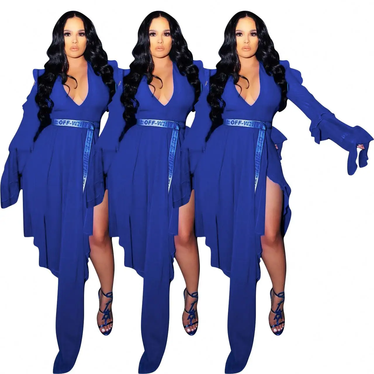 Hot sale new style women long sleeve skirt sexy split club wear set blue patchwork women set dress, Purple
Hot sale new style women long sleeve skirt sexy split club wear set blue patchwork women set dress, Purple