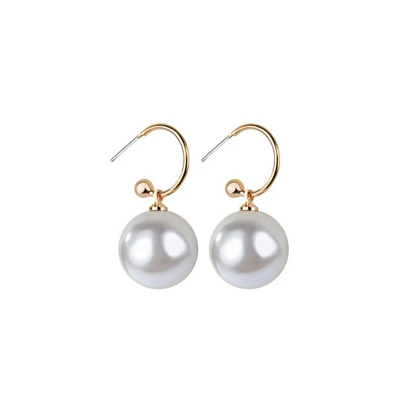Used for ladies name brand fashion jewelry 18K gold plated drop earrings round white large pearl earrings women's gifts, Picture
Used for ladies name brand fashion jewelry 18K gold plated drop earrings round white large pearl earrings women's gifts, Picture