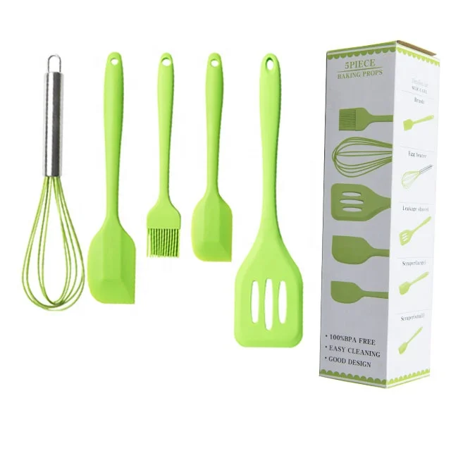 Home And Kitchen Accessories 5pcs Heat Resistant Food Silicone Kitchen Utensils Cheap Cooking Spatula Set, Green
Home And Kitchen Accessories 5pcs Heat Resistant Food Silicone Kitchen Utensils Cheap Cooking Spatula Set, Green
