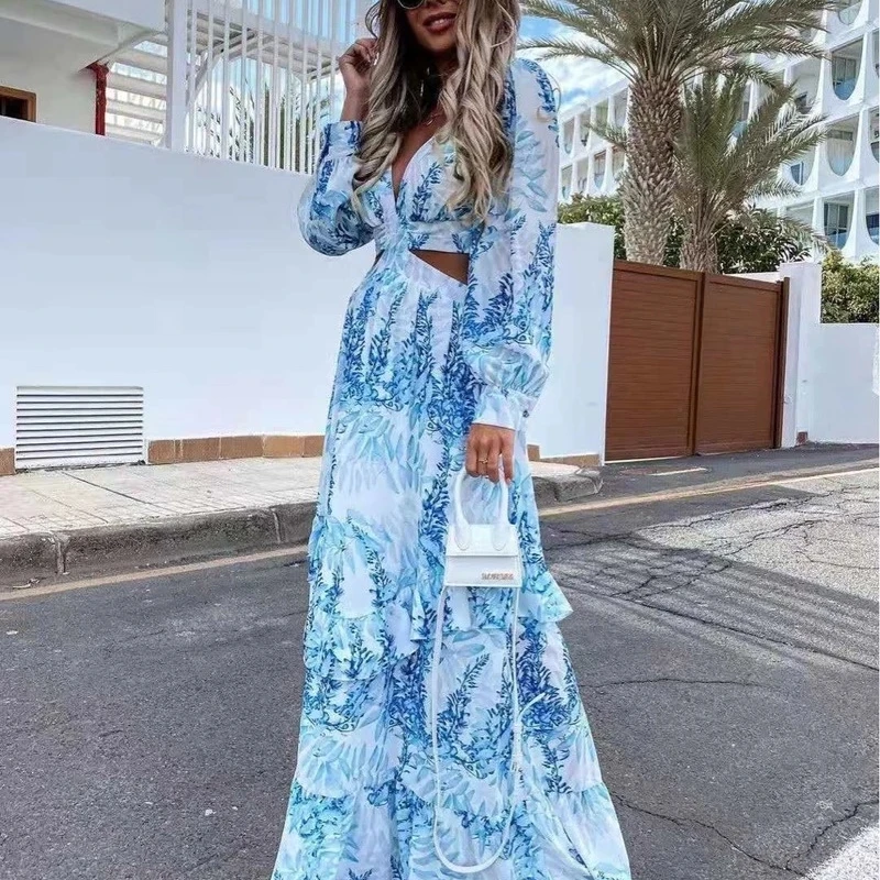 Beach Long Dress Sexy Hollow Out Boho Deep V Neck Dress Women 2021 Spring Plus Size Print Ruffle Party Long Sleeve Maxi Dresses
Beach Long Dress Sexy Hollow Out Boho Deep V Neck Dress Women 2021 Spring Plus Size Print Ruffle Party Long Sleeve Maxi Dresses