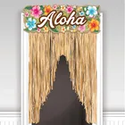 Logo Printed Custom Letter Leisure Polyester Cotton Summer Beach Flower Amorous Feelings Door Curtain