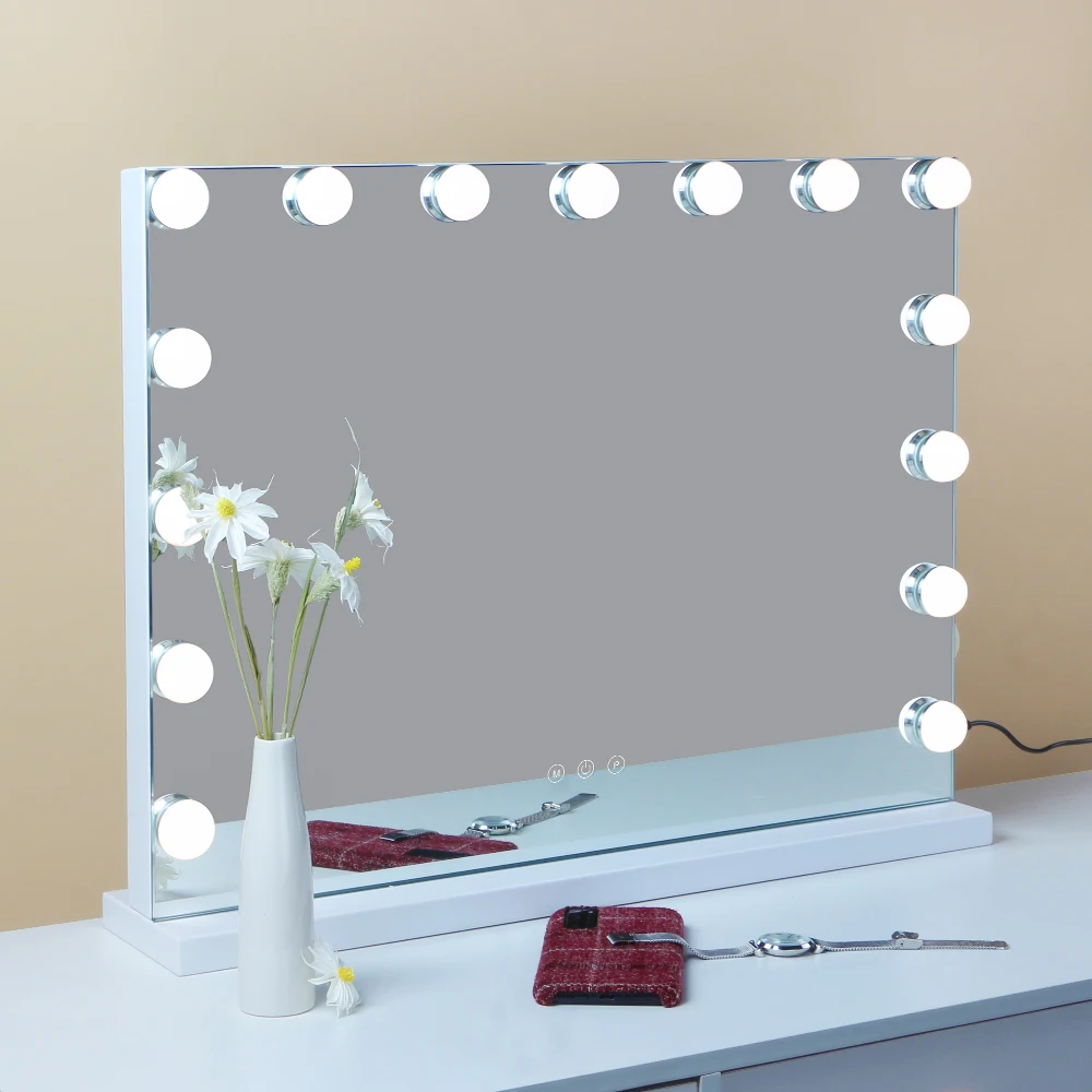 Hollywood Espejo de Maquillaje Espejo de Mesa 3 Modos de Bombillas LED Interruptor tocable 58X46cm, White black
Hollywood Espejo de Maquillaje Espejo de Mesa 3 Modos de Bombillas LED Interruptor tocable 58X46cm, White black