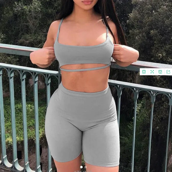 Two Piece Set wish women's wear new sexy hollowed harness high waist hot pants two sets Crop Tops and Biker Shorts
Two Piece Set wish women's wear new sexy hollowed harness high waist hot pants two sets Crop Tops and Biker Shorts