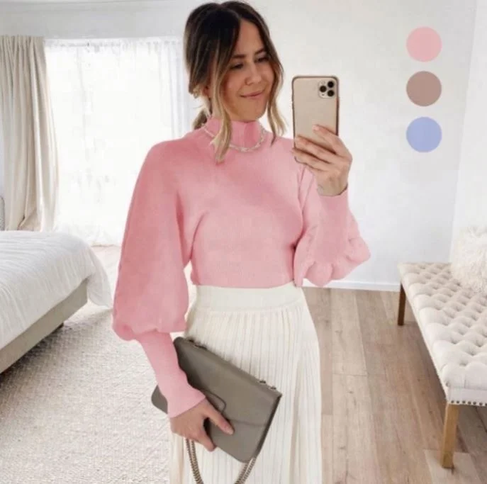 2020 fall and winter sweater female hot color wool knitting lantern sleeve long-sleeved pullover turtleneck sweater
2020 fall and winter sweater female hot color wool knitting lantern sleeve long-sleeved pullover turtleneck sweater