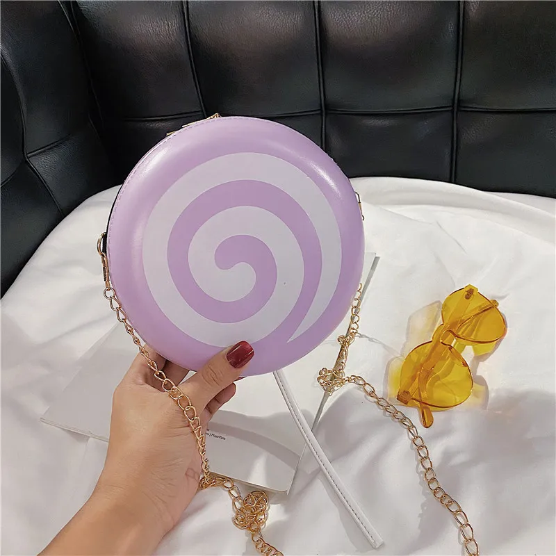 Funny Lollipop Designer Circular Bag Women Shoulder Bag New PU Leather Fashion Chain Crossbody Bag Girls Cute Handbag and Purses
Funny Lollipop Designer Circular Bag Women Shoulder Bag New PU Leather Fashion Chain Crossbody Bag Girls Cute Handbag and Purses