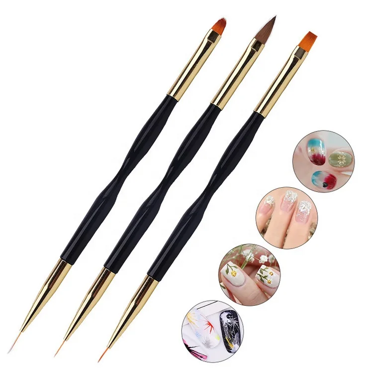 Dual-End Gold Black Handle UV Gel Line Drawing Nail Art Brush DIY Nails 3D Carving Painting Pen
Dual-End Gold Black Handle UV Gel Line Drawing Nail Art Brush DIY Nails 3D Carving Painting Pen