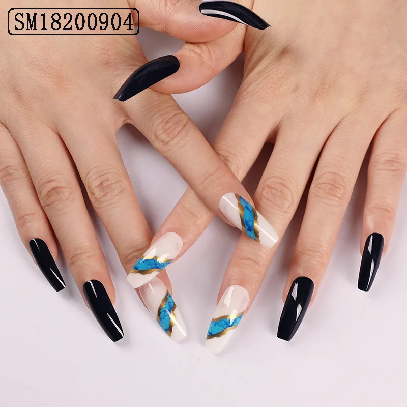 Dyed gold powder ballet armour Wear long nail blue nail patch Trapezoidal nail 24 pieces in a box, Multi color
Dyed gold powder ballet armour Wear long nail blue nail patch Trapezoidal nail 24 pieces in a box, Multi color
