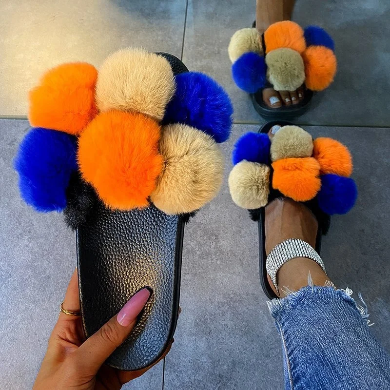 NEW ARRIVAL LADIES COLORFUL FURRY SLIPPERS RAINBOW CUTE BALL FOX FUR WARN INDOOR FLAT SHOES FOR HOUSEHOLD WOMEN FUR SLIPPERS, Multi/orange/blue/beige
NEW ARRIVAL LADIES COLORFUL FURRY SLIPPERS RAINBOW CUTE BALL FOX FUR WARN INDOOR FLAT SHOES FOR HOUSEHOLD WOMEN FUR SLIPPERS, Multi/orange/blue/beige