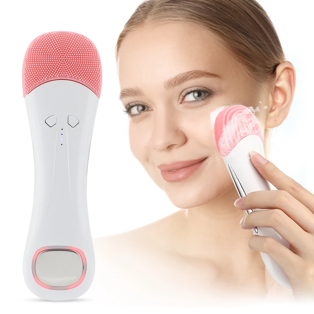 Professional Electric Sonic Face Care Device Skin Care Products Silicone Face Cleaning Brush With Heat
Professional Electric Sonic Face Care Device Skin Care Products Silicone Face Cleaning Brush With Heat
