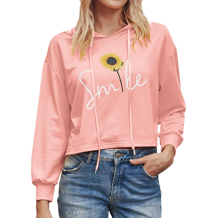 Autumn Collection Smile Letter Graphic Print Custom Logo Hoodies Sweatshirts Crop Hoodies for Women
Autumn Collection Smile Letter Graphic Print Custom Logo Hoodies Sweatshirts Crop Hoodies for Women