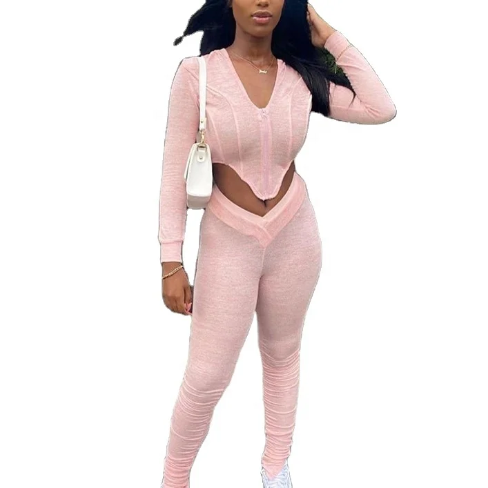 2020 Wholesale Stacked Pants Set Cropped Top Hoodie Outfits Two Piece Set Women Clothing, Multi colors
2020 Wholesale Stacked Pants Set Cropped Top Hoodie Outfits Two Piece Set Women Clothing, Multi colors