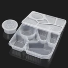 6 compartment leak proof microwave takeaway food box PP lunch storage container disposable plastic lunch box