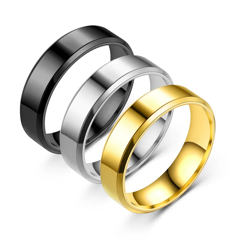 stainless steel glossy jewelry men's simple domineering double bevel ring four colors
stainless steel glossy jewelry men's simple domineering double bevel ring four colors