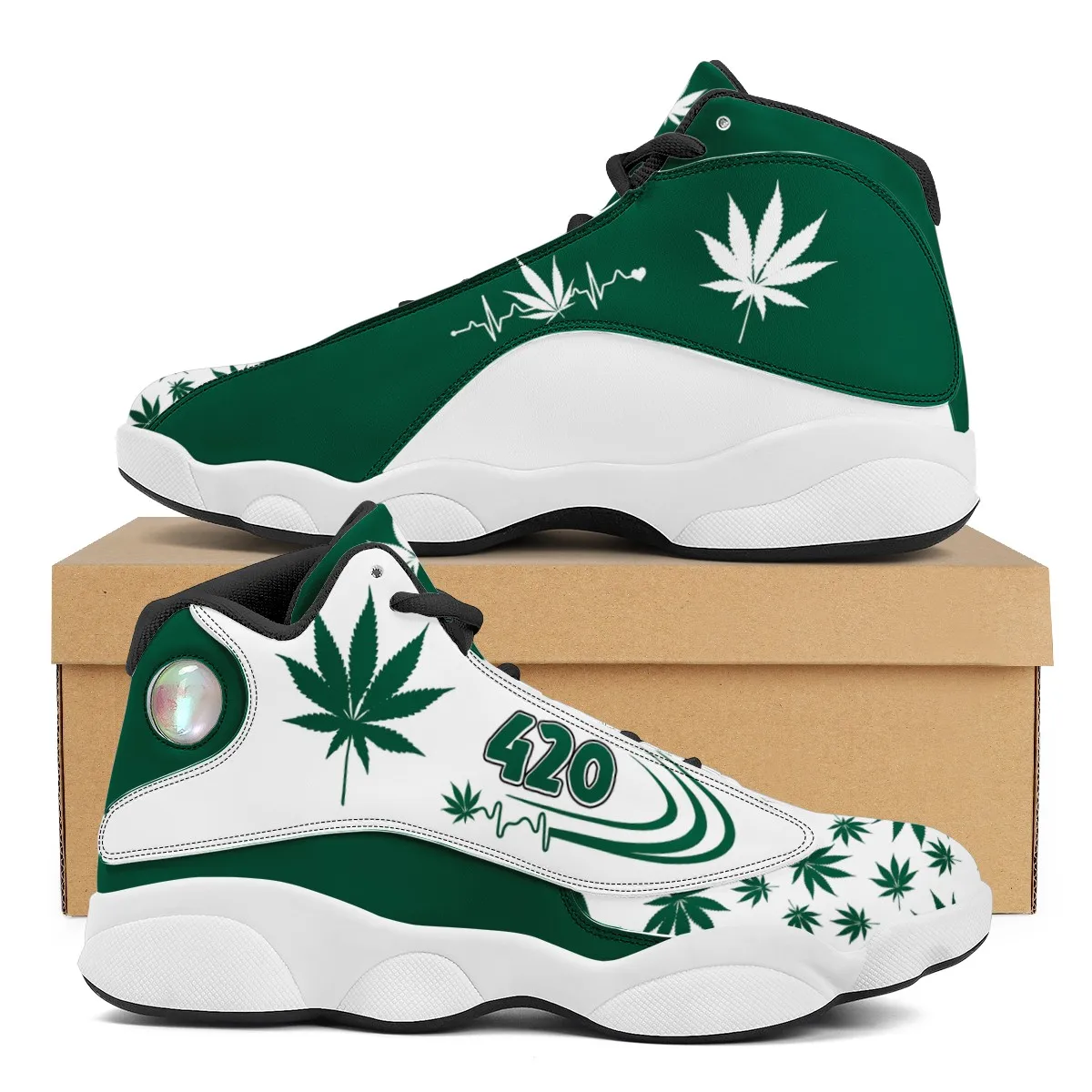 FORUDESIGNS 420 Heartbeat weed Leaf Green and White Basketball Sneaker Lace-up Fashion Breathable Ladies Walking Zapatos
FORUDESIGNS 420 Heartbeat weed Leaf Green and White Basketball Sneaker Lace-up Fashion Breathable Ladies Walking Zapatos