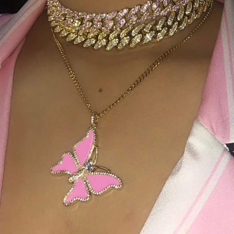 Korean Elegant Jewelry Women Bling Gold Silver Rhinestone Tennis Chain Enamel Butterfly Pendant Iced Out Crystal Choker Necklace, Gold silver color
Korean Elegant Jewelry Women Bling Gold Silver Rhinestone Tennis Chain Enamel Butterfly Pendant Iced Out Crystal Choker Necklace, Gold silver color