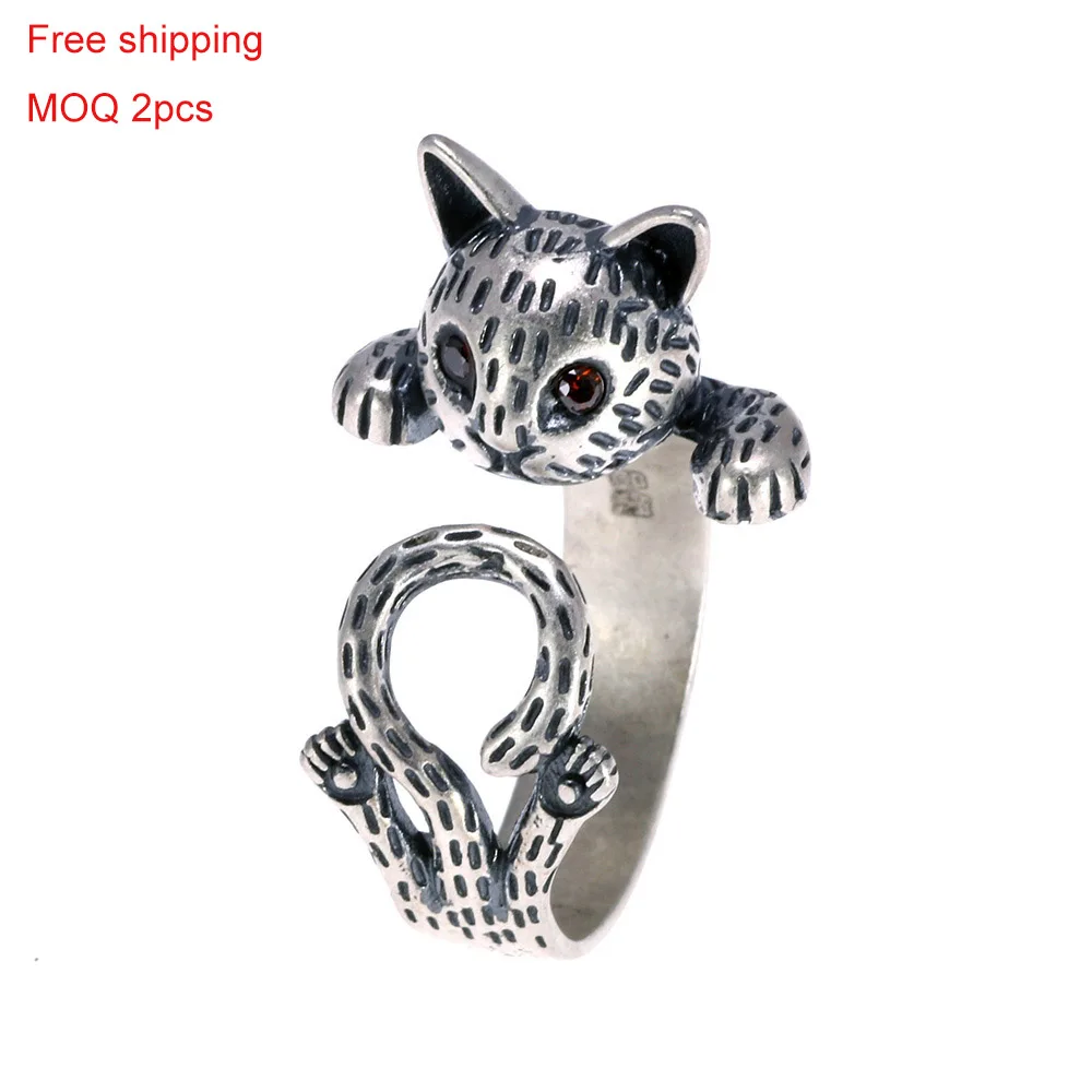 Adjustable Vintage Cubic 990 Sterling Silver Jewelry Women Animal Ring With Cute Cats
Adjustable Vintage Cubic 990 Sterling Silver Jewelry Women Animal Ring With Cute Cats