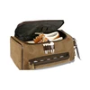 OEM Brown PU Leather Golf Shoe Bag with Tee and Ball Holder