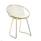 Colorful fashion design dining metal chair with cushion