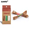 SunFei Custom Wax Shoe Laces Ice Hockey Skate Waxed Shoe Lace 100% Cotton Cord Laces For Kids Woven Ribbon 5mm Cord