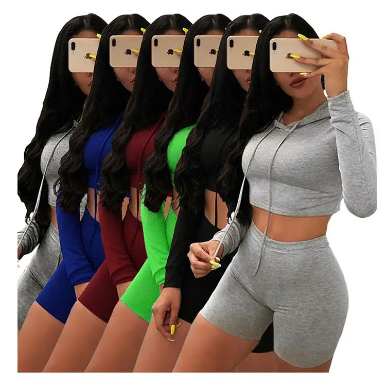 04035NB Newest design 2020 Summer Sexy hooded top and pants sports suit 2 Pcs Track Suit Outfits women Two Piece Shorts Set
04035NB Newest design 2020 Summer Sexy hooded top and pants sports suit 2 Pcs Track Suit Outfits women Two Piece Shorts Set