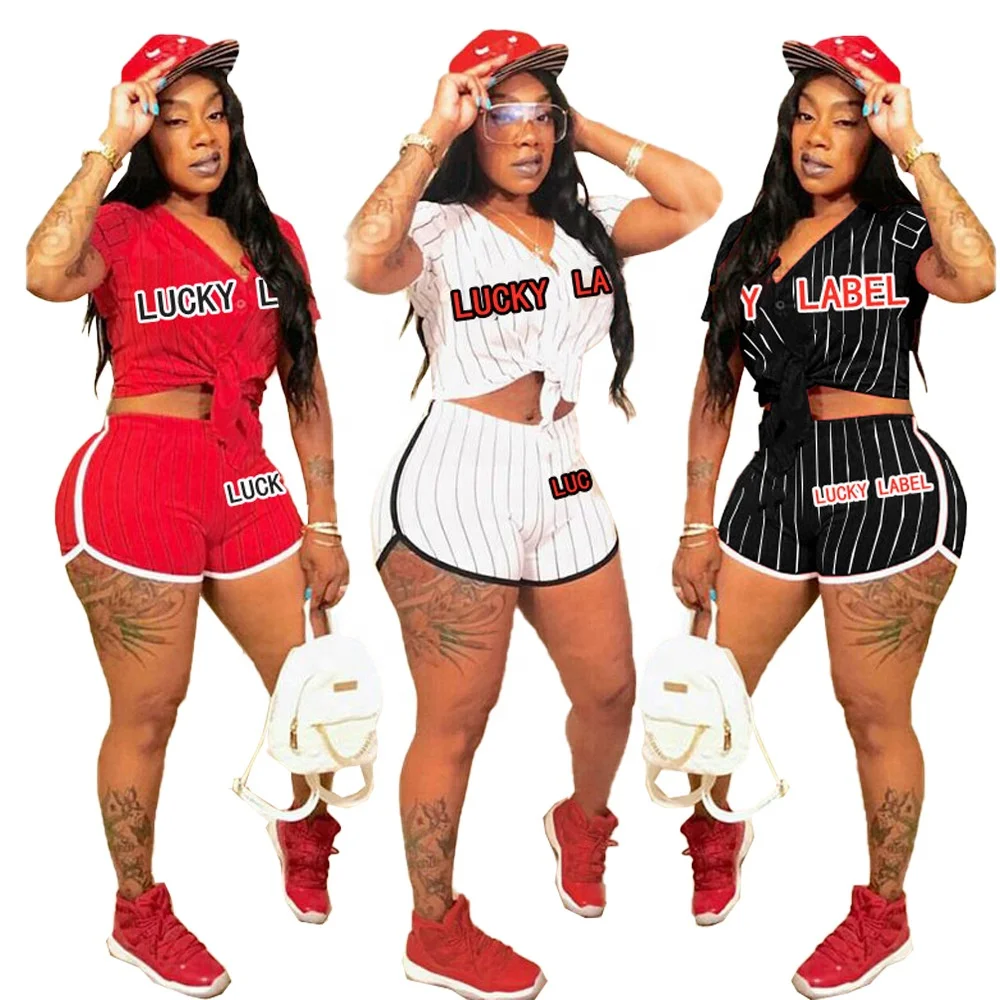 New style summer fashion sports outfit lucky lable short sets casual gym pants set baseball cloth Two piece set for women, White/red/black
New style summer fashion sports outfit lucky lable short sets casual gym pants set baseball cloth Two piece set for women, White/red/black