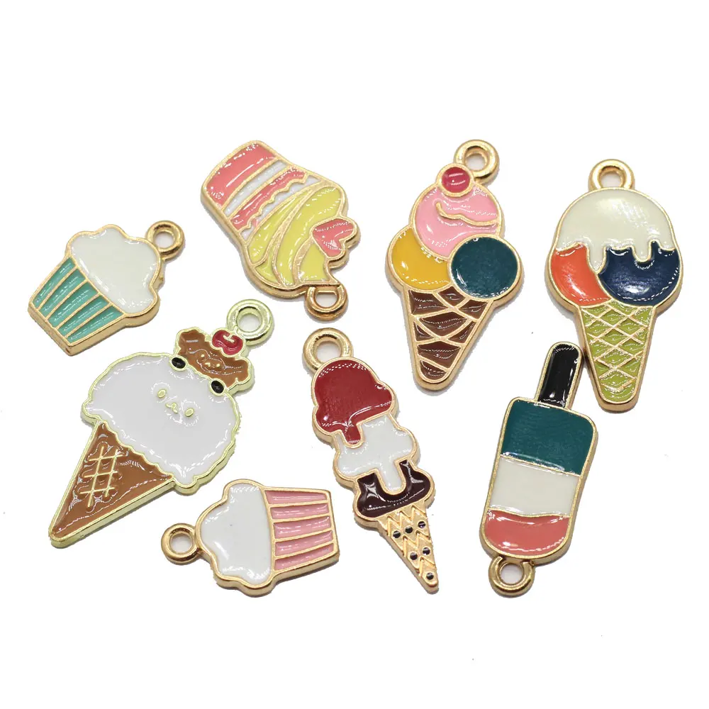 Wholesale Price Enamel Ice Cream Cone Charms Kawaii Summer Ice Cream Cone Enamel Food Pendants For Earring Necklace Jewelry DIY, As picture
Wholesale Price Enamel Ice Cream Cone Charms Kawaii Summer Ice Cream Cone Enamel Food Pendants For Earring Necklace Jewelry DIY, As picture