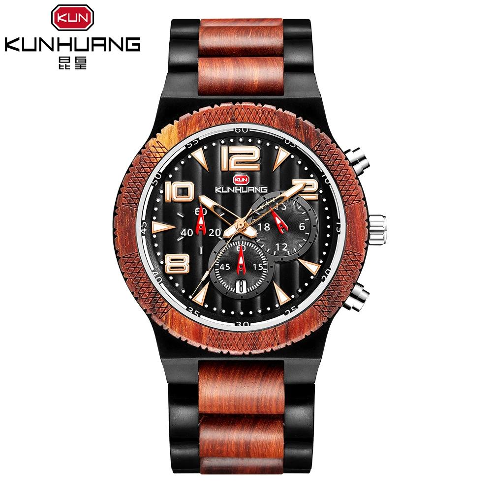 KUNHUANG 1016 Quartz Movement Watches Fashion Safety Double Button Wooden Watch Beautiful Blue Surface Men Watch
KUNHUANG 1016 Quartz Movement Watches Fashion Safety Double Button Wooden Watch Beautiful Blue Surface Men Watch