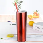 20oz Stainless Steel Tumbler with Lid and Straws Double Wall Insulated Straight Tumbler