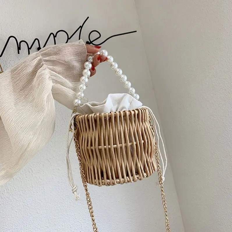 2021 fashion female bag straw woven bag ladies mini handbag bucket pearl handbag women, Customizable
2021 fashion female bag straw woven bag ladies mini handbag bucket pearl handbag women, Customizable