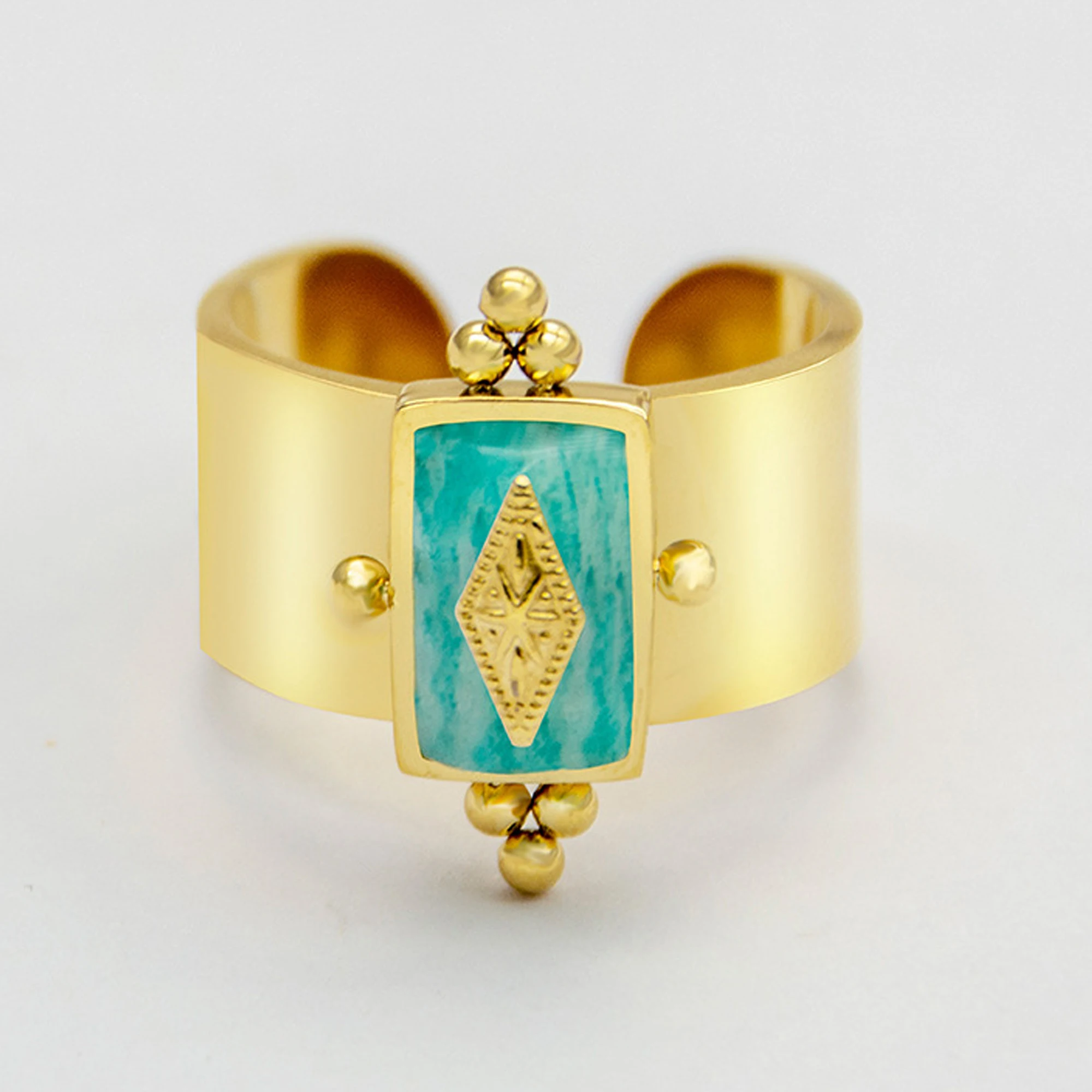 Adjustable Gold Plated Natural Gemstone stainless steel rings stainless steel rings women trendy
Adjustable Gold Plated Natural Gemstone stainless steel rings stainless steel rings women trendy