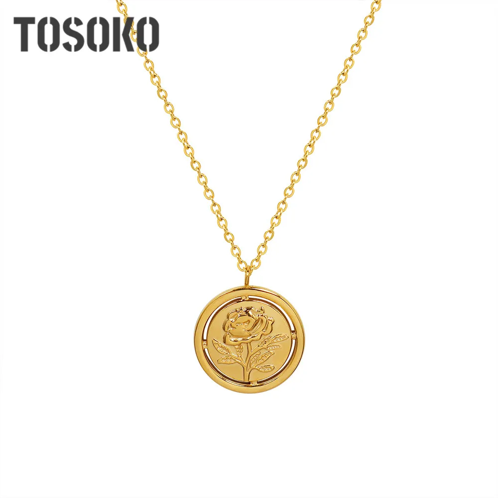Stainless Steel Jewelry Flower Rose Pendant Round Brand Necklace Women'sFashion Cavicle Chain BSP1084
Stainless Steel Jewelry Flower Rose Pendant Round Brand Necklace Women'sFashion Cavicle Chain BSP1084