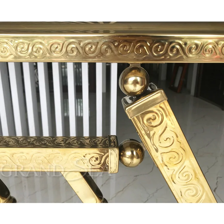 Waterproof anti-rust golden colored stainless steel stair railing designs
