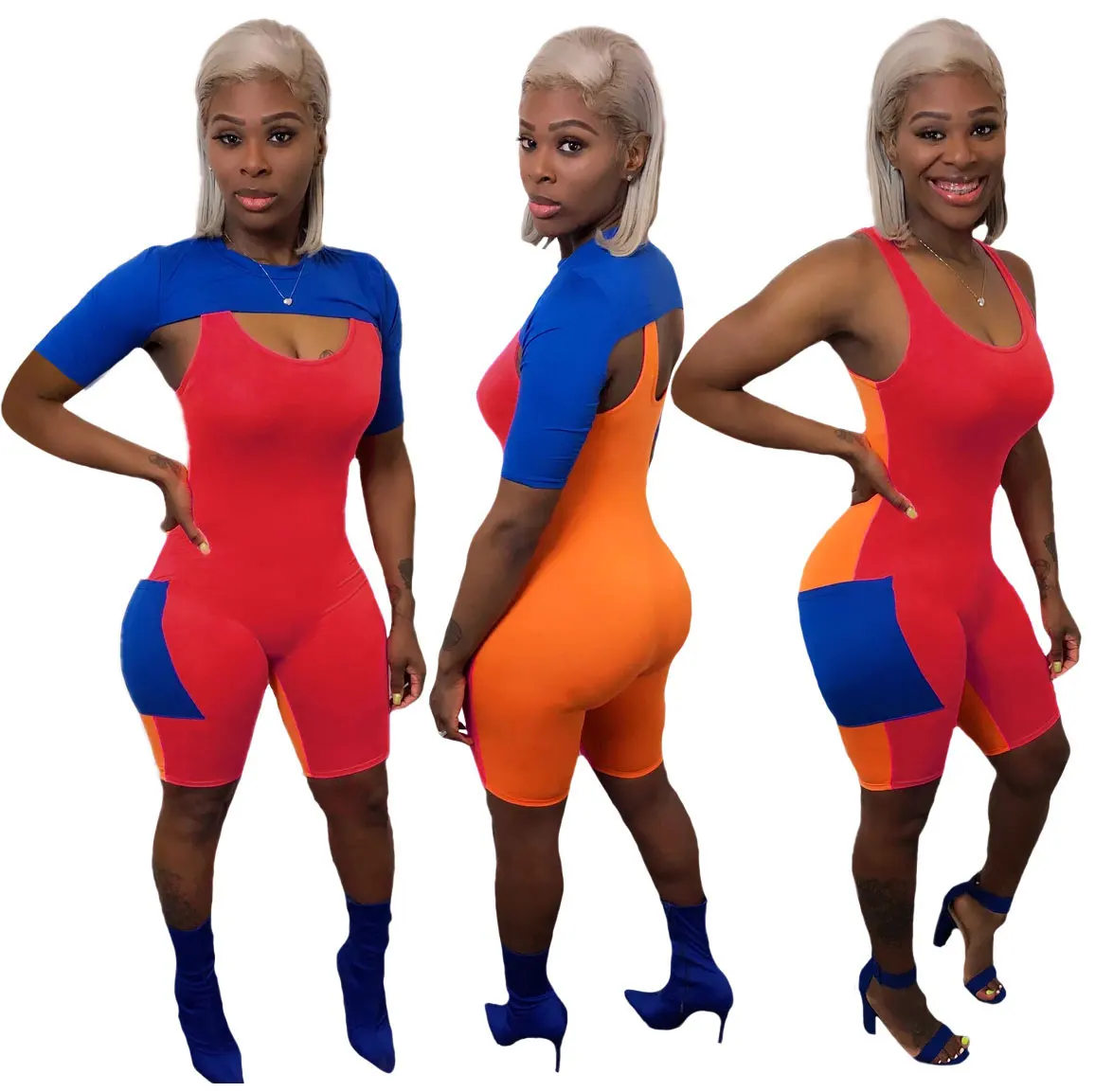 FM-LY9231 New arrival 2020 sexy fashion colorful patchwork slip jumpsuit two piece set, As pictures
FM-LY9231 New arrival 2020 sexy fashion colorful patchwork slip jumpsuit two piece set, As pictures