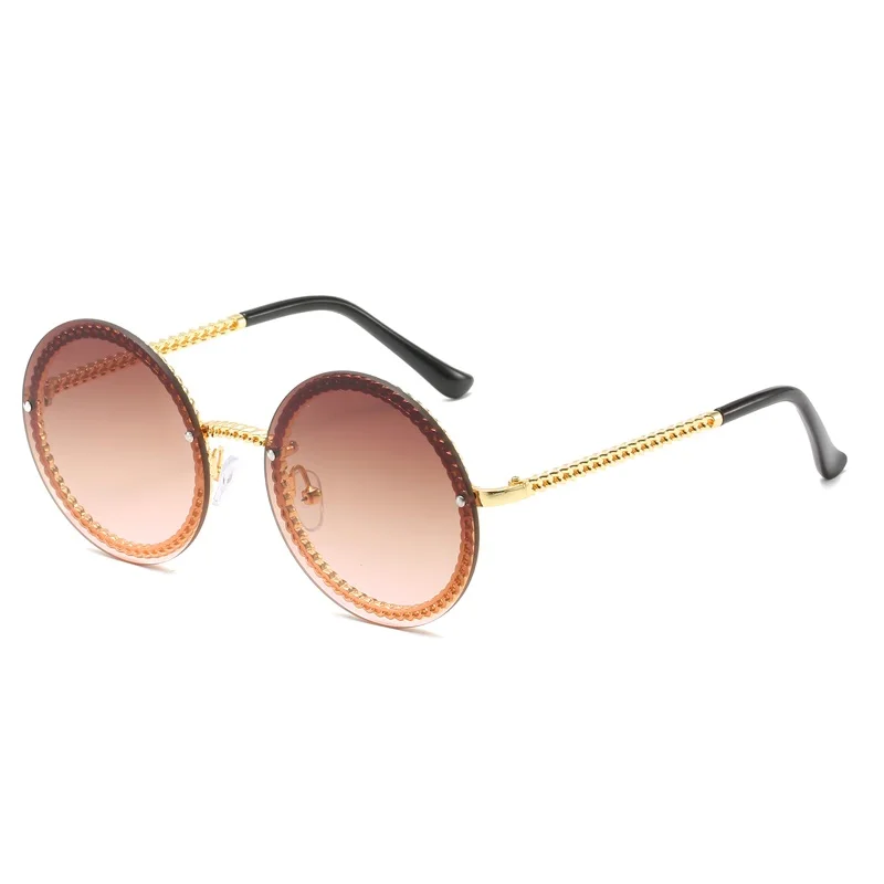 2019 wholesale fashion round sunglasses frameless round luxury brand chain style frames custom logo
2019 wholesale fashion round sunglasses frameless round luxury brand chain style frames custom logo