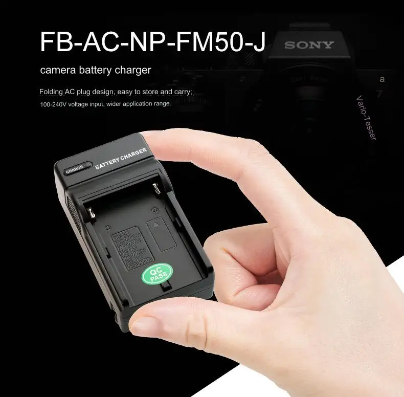 FOSOTO FM50-J AC Battery Charger 8.4V Lithium Battery Charging Stand Single Head Charger for Sony Camera charger
FOSOTO FM50-J AC Battery Charger 8.4V Lithium Battery Charging Stand Single Head Charger for Sony Camera charger