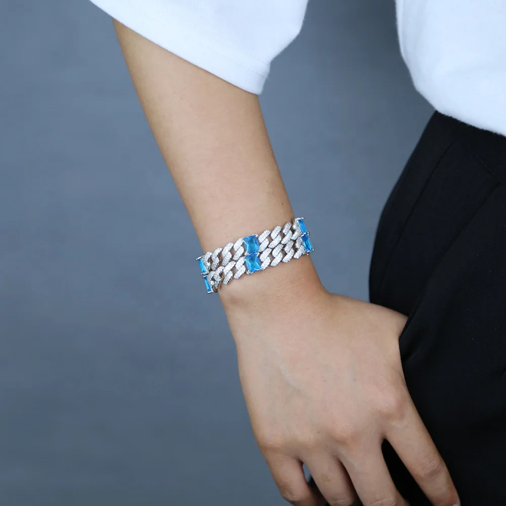 Best Quality hip hop pendent jewelry with wide cuban chain blue cz bracelet&neckalce for lady women wedding party Jewelry Sets, Black
Best Quality hip hop pendent jewelry with wide cuban chain blue cz bracelet&neckalce for lady women wedding party Jewelry Sets, Black