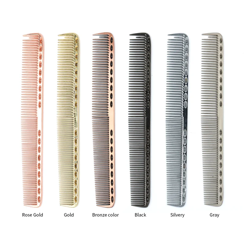 

Stainless Steel Silver Metal Barber Comb Professional Hairdressing Salon Combs Detangling Hair Cutting Tools, Picture