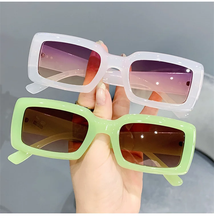 

2022 New Arrivals Fashion Elegant Frame Sunglasses For Women UV400 Gradient Square Small rectangle rimless Sun Glasses Shades