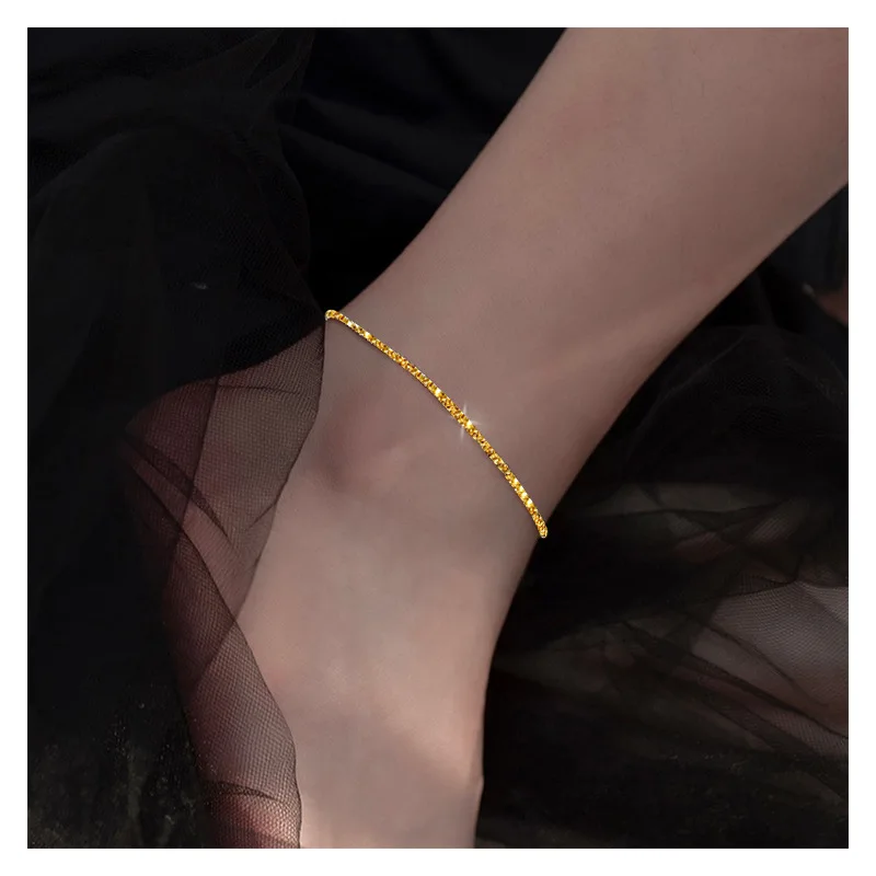 Fashion Minimalist 18K Real Gold Plated Sparkling Titanium Steel Link Chain Anklet For Women Girls
Fashion Minimalist 18K Real Gold Plated Sparkling Titanium Steel Link Chain Anklet For Women Girls