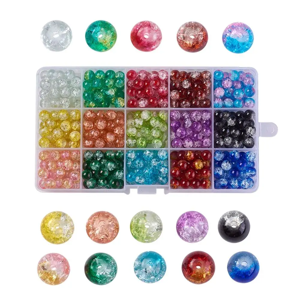 Pandahall 15 Color 8mm Round Glass Baking Painted Crackle Beads For Jewelry Making, 15 color, 30pcs/color
Pandahall 15 Color 8mm Round Glass Baking Painted Crackle Beads For Jewelry Making, 15 color, 30pcs/color
