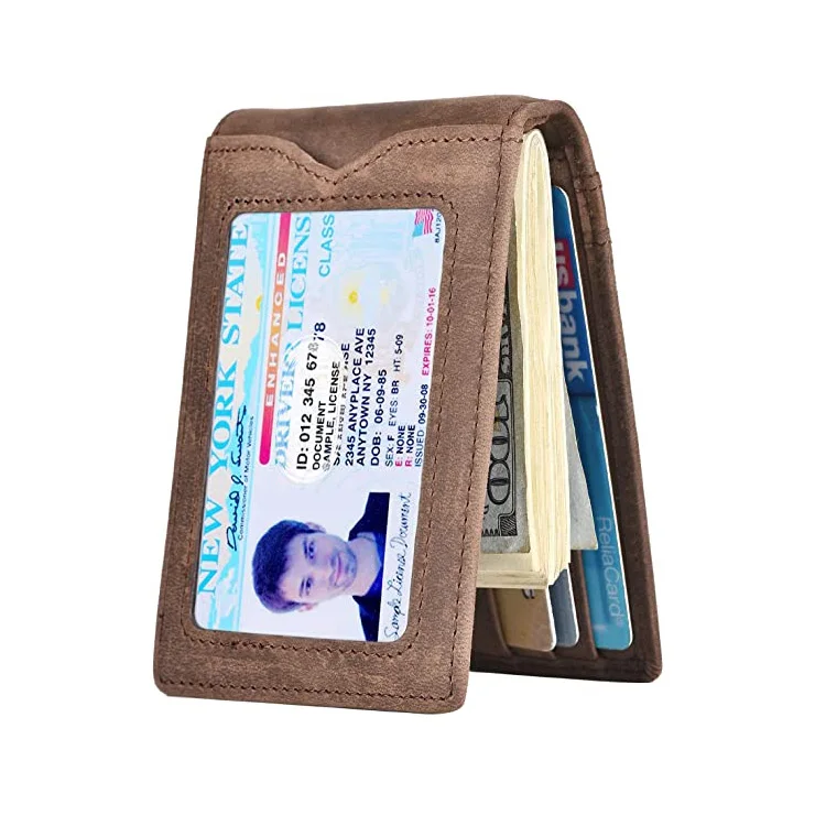Genuine Leather Front Pocket Card Holder Minimalist Bifold Wallet with Money Clip
Genuine Leather Front Pocket Card Holder Minimalist Bifold Wallet with Money Clip