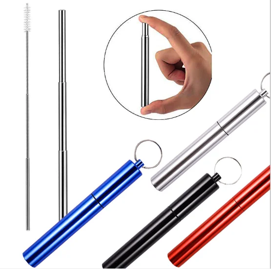 Reusable Drinking Straws Stainless Steel Collapsible Straws & brush set with Keychain & Case for Camping Outdoor, Silver or other
Reusable Drinking Straws Stainless Steel Collapsible Straws & brush set with Keychain & Case for Camping Outdoor, Silver or other