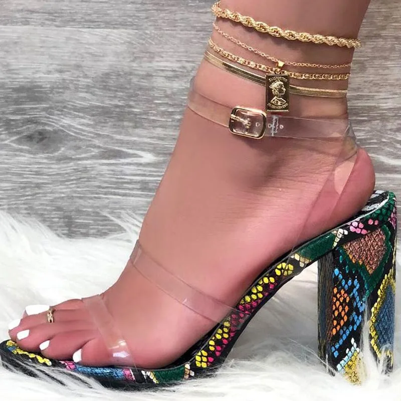 100850 DEleventh Shoes Woman Color Matching Thick High Heel Sandals New Fashion Transparent PVC Snake Party Shoes In Stock
100850 DEleventh Shoes Woman Color Matching Thick High Heel Sandals New Fashion Transparent PVC Snake Party Shoes In Stock