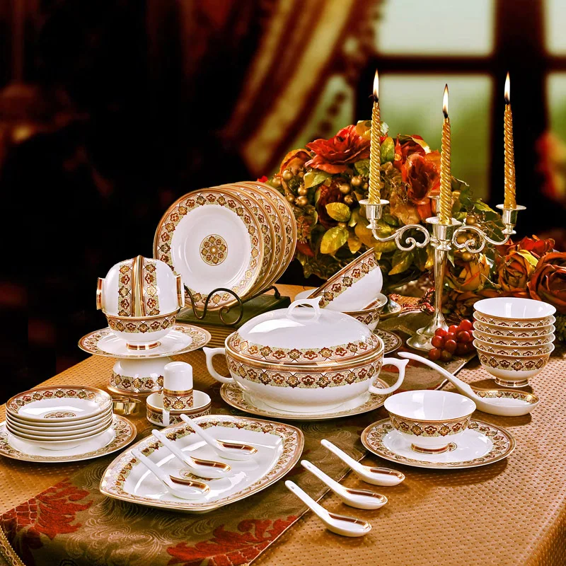 Tableware Set Jingdezhen High-end Bone China Tableware And Dishes Export European Style Creative 56 pcs Set
Tableware Set Jingdezhen High-end Bone China Tableware And Dishes Export European Style Creative 56 pcs Set