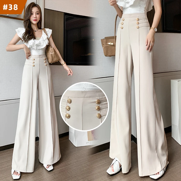 2022 new arrival spring fall women pants elegant casual pants women casual high waist women's wide leg pants, Mix color is available
2022 new arrival spring fall women pants elegant casual pants women casual high waist women's wide leg pants, Mix color is available