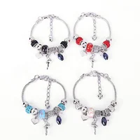 INS Antique Silver Charm Bracelet Bangle with Love and Flower crystal rhinestone enamel Beads Women Wedding Jewelry
INS Antique Silver Charm Bracelet Bangle with Love and Flower crystal rhinestone enamel Beads Women Wedding Jewelry