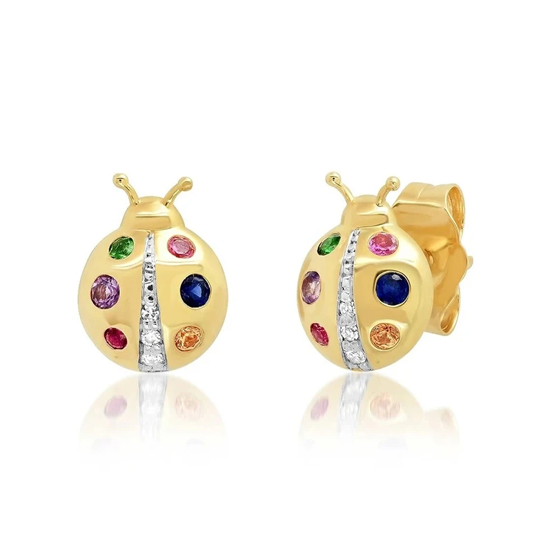 Canner Personalized Custom S925 sterling Silver INS Colorful Ladybug 18K Gold Plated Cute Stud Earrings
Canner Personalized Custom S925 sterling Silver INS Colorful Ladybug 18K Gold Plated Cute Stud Earrings