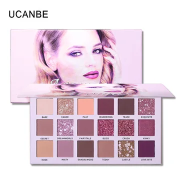 

UCANBE new product Aromas 18 colours makeup palette desert rose eye shadow palette, As photo