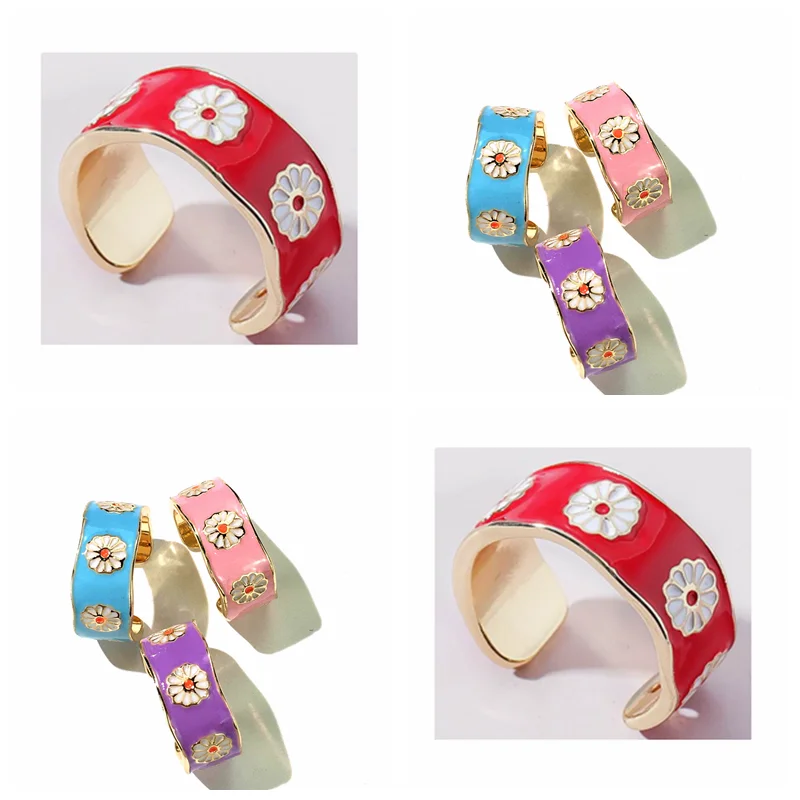 INS Popular Summer Style Colorful C Shape Adjustable Flower Design Rings Light Enamel Daisy Flower Ring for Women
INS Popular Summer Style Colorful C Shape Adjustable Flower Design Rings Light Enamel Daisy Flower Ring for Women