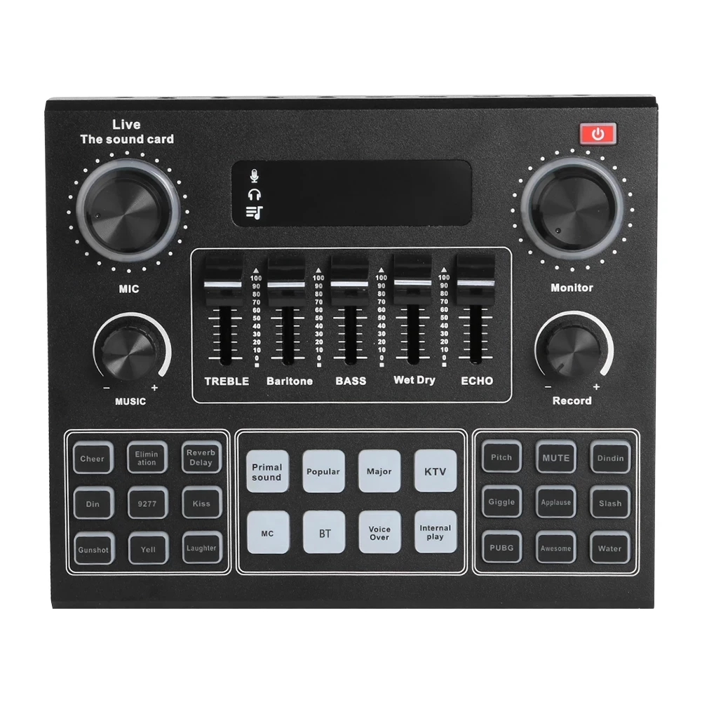 V9 Sound Card Audio Set Interface External Usb Webcast Studio Live Microphone Sound Card Bluetoo Function 
V9 Sound Card Audio Set Interface External Usb Webcast Studio Live Microphone Sound Card Bluetoo Function